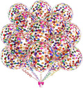 KALOR 50pcs Multicolor Foil Confetti Balloons,12 inch Latex Balloon with Rainbow Confetti Inside for Birthday Family Party Wedding Party Baby Shower Decoration Supplies