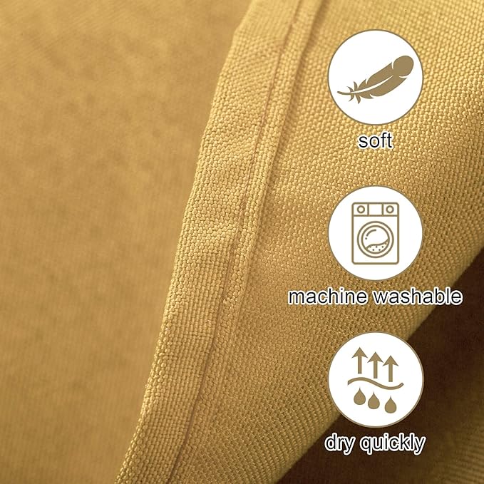 Ascoza 2pack 60x102 Inch Gold Rectangular Tablecloth 6 Feet Table Cloth in Polyester Fabric for Wedding/Banquet/Restaurant/Parties