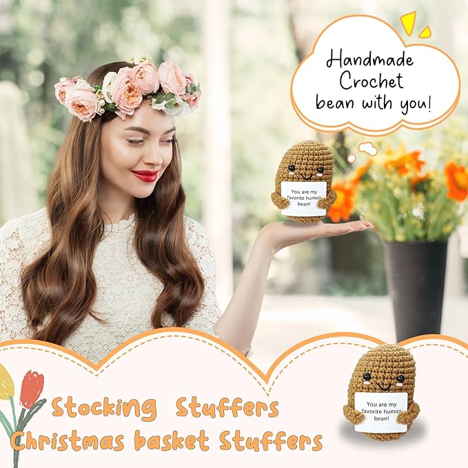 Funny Handmade Coffee Bean Gift-Unique Cute Presents for Women & Men,Emotional Cheer Support,Birthday Gifts for Her/Him,Friends,Coworkers,Family