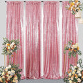 Juya Delight 4Pcs Fuchsia Pink Sequin Backdrop Curtains 2ftx8ft Shimmer Glitter Backdrop Curtain for Birthday Party Wedding Christmas Wall Decoration