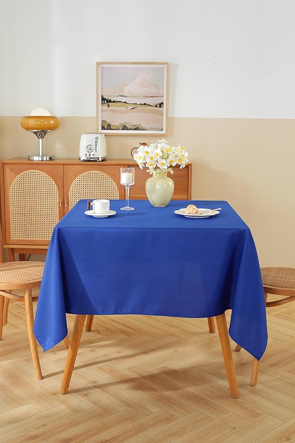 Craft And Party Square Tablecloth, 70 x 70 Inch Royal Blue Tablecloth, Polyester Fabric Washable Table Cloth for Home, Party, Wedding or Restaurant Use.