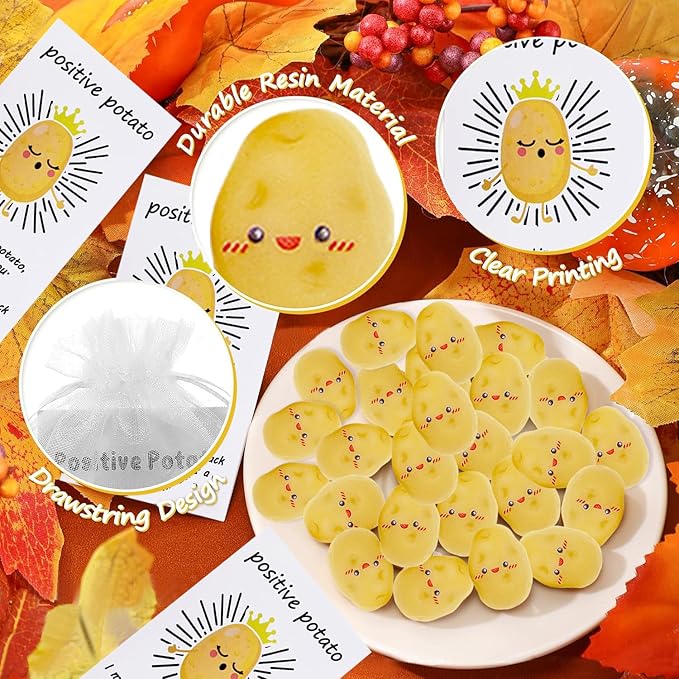 60 Set Positive Potato Bulk Employee Appreciation Gifts for Thank You Staff Back to School Student Teacher Coworker Nurse Pocket Gifts End of Year Student Gift Pun Inspirational Cards Office Gift
