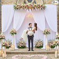 20×12ft White Wrinkle Free Backdrop Curtain for Wedding Parties, 4 Panels 5×12 ft Long Soft Silky Washable Polyester Photo Backdrop Drapes for Birthday Baby Shower Photography Background Cloth