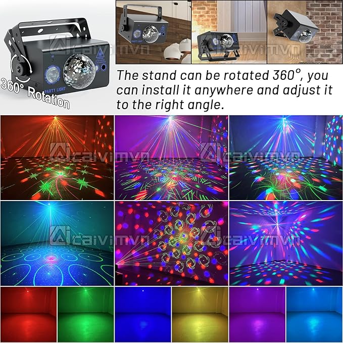 Disco Ball Light Party Lights, LED Sound Activated DJ Disco Light Stage Lights with Remote Control Strobe Lights for Parties Bar Birthday Gift Indoor Room Decorations Christmas Halloween Club Wedding