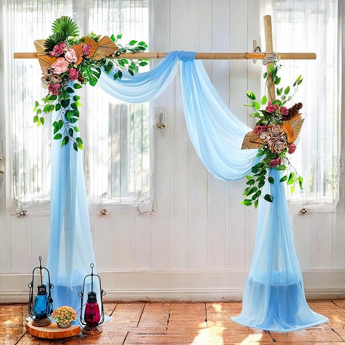 MDS Halloween Chiffon Draping Fabric - 1 Panel, 30" Wide x 30ft Long - Sheer Spooky Arbor & Canopy Drapery for Haunted House Backdrops, Party Ceilings, DIY Costumes & Themed Events - Turquoise