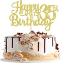 1 PCS Happy 35th Birthday Cake Topper Gold Glitter Cheers to 35 Years Birthday Cake Pick 35 Fabulous Cake Decoration for Happy 35th Birthday Theme Party Decorations Supplies