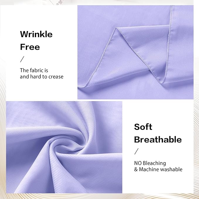 VOK Lavender Wedding Arch Draping Fabric Chiffon Fabric, 29in x 18Ft 2 Panels Sheer Chiffon Outdoor Curtain for Wedding Ceremony Birthday Party Decoration (Lavender,2 Panel)