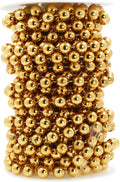 Mandala Crafts 10mm Faux Dark Gold Pearl Beads Roll - 11 Yards Strand of Fake Pearls Chain Garlands Spool String for Christmas Tree, Wedding, Party, Vases, DIY Decoration