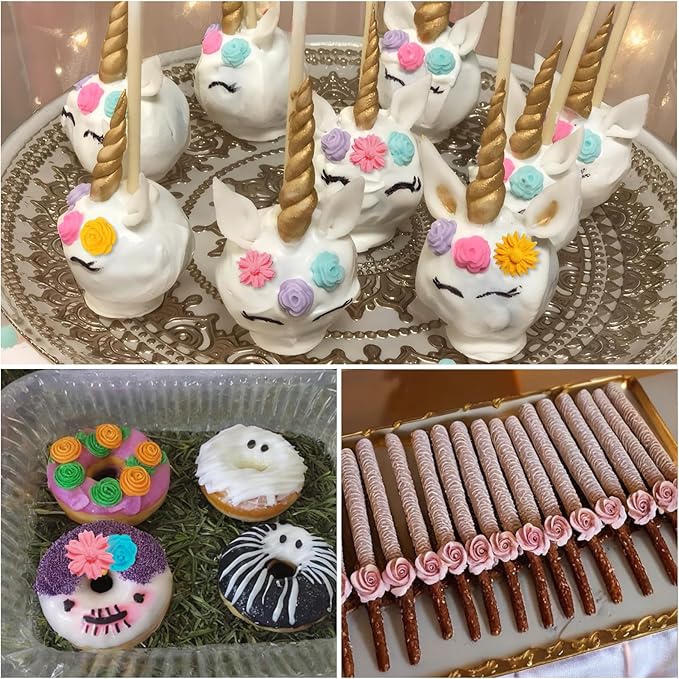 4 Pcs Flower Silicone Molds, Fondant Cake Flower Mold Silicone Daisy Rose Clay Mold Polymer Clay Molds for Cupcake DIY Crafts Cake Decoration