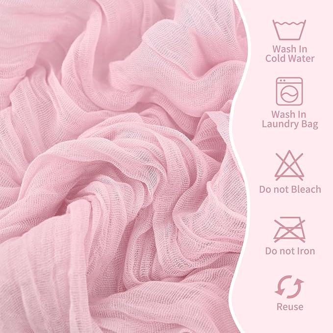 50 PCS Cheesecloth Chair Sashes, Bows Designed ChairSashes, 15.7x108 inch Chair Sashes for Aisle Decorations Universal Chairs Cover Decoration for Wedding Reception Party Banquet (Light Pink)