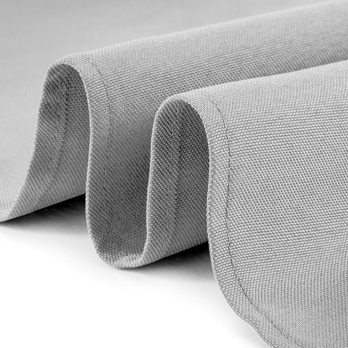 Lann's Linens - 10 Premium 108" Round Tablecloths for Wedding/Banquet/Restaurant - Polyester Fabric Table Cloths - Silver