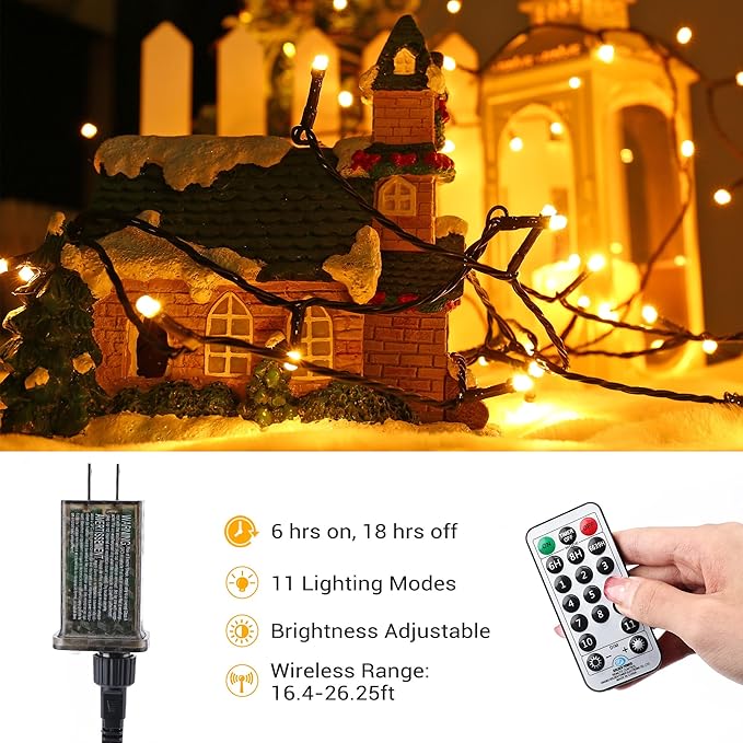BrizLabs Christmas Lights, 180ft 500 LED Color Changing Christmas Lights with Remote Timer, 11 Modes Warm White & Multicolor LED Light String, Dimmable Decorative Xmas Light for Indoor Outdoor Tree
