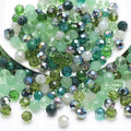 6MM Crystal Rondelle Faceted Glass Beads - 200pc, Green Series - Round Spacer Beads for Jewelry, Bracelets, DIY Crafts, Wind Chimes & Suncatchers