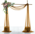 VDS Pack of 2 Panel (30 Inch X 40 Feet) Wedding Arch Draping Fabric Sheer Chiffon Fabric Drapery for Wedding Ceremony Reception Swag Backdrop Canopy Chuppah ARBO Altars Decoration (Mocha)