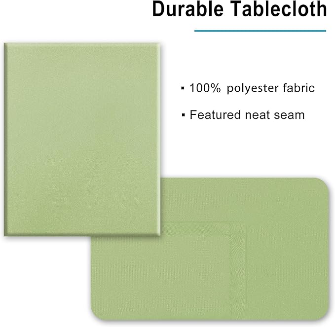 Hiasan Light Sage Tablecloth for Rectangle Tables - Waterproof and Spillproof Washable Fabric Table Cloth for Dining Room Kitchen Party, 60 x 120 Inch