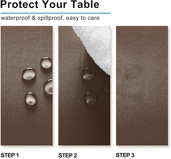 Hiasan Tan Rectangle Tablecloth - Waterproof Washable Polyester Fabric Table Cloth for Buffect Dining Birthday Party Wedding, 60 x 140 Inch