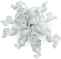 CT CRAFT LLC Silver Metallic Burst Curly Ribbon Bow 4" Wide x 6 Counts Gift Wrapping Pre-Tied Self-Adhesive Tab for Birthday Present Box Wine Bottle Baby Shower Party Christmas Hanukah