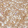 250pcs 6mm Bicone Crystal Glass Beads Loose Spacer Beads Faceted Craft Beads for Jewelry Making DIY Necklace Bracelet Earring Wind Chimes Suncatchers Ornamen(Silver Champagne AB)