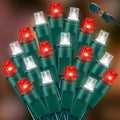 100 Count RED and White - String Lights - 21.6FT LED Christmas Lights, Mini led Lights for Indoor Outdoor Home Holiday Party Wedding Independence Day Decoration