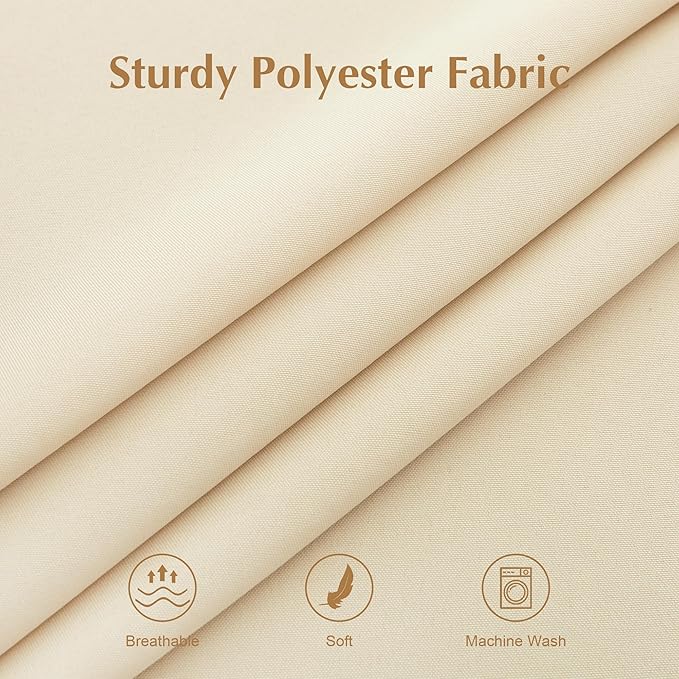 2 Pack Square Table Cloth 60X60 Inch Beige Washable Fabric Tablecloth Polyester Solid Dining Table Cover for Birthday Party Dinner Holiday Outdoor Indoor