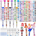 AIPRIDY 238 Pcs DIY Fairy Wand Garden Stakes Kit,Multiple Color Scheme European Beads Crystal Diamond Tops and 12 or 10 Inch Threaded Rods,Stainless Steel Stakes with Diamond Toppe (Hybrid)