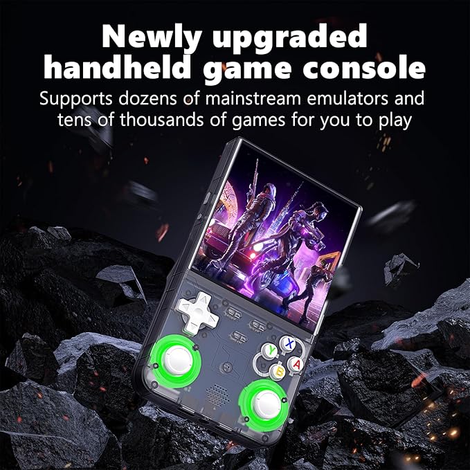 2025 New Upgrade R36ULTRA Retro Handheld Game Console with 64G Built-in 21000+ Classic Games,Portable Hand Held Open Source Linux System 4.0-in 4k HD IPS Screen Video Player (Black)