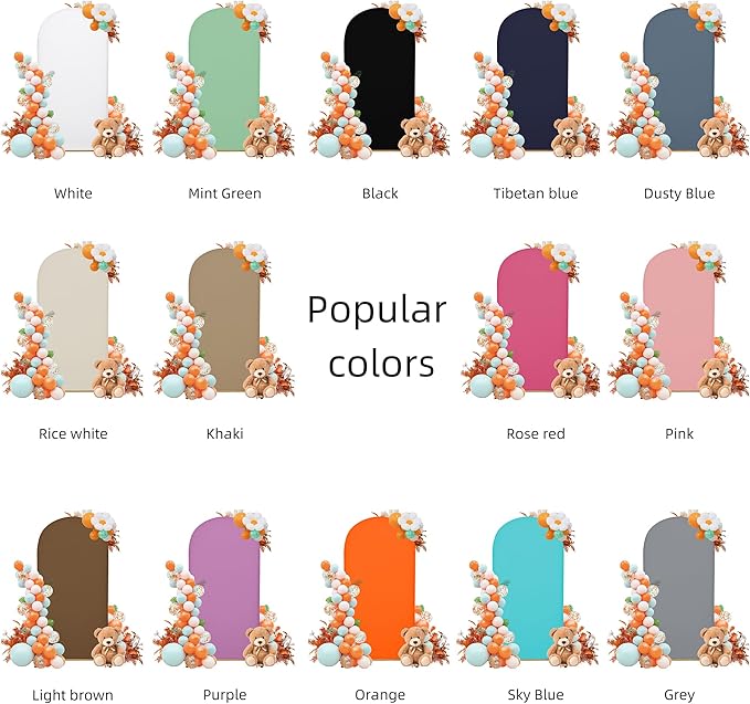 Wedding Arch Cover Spandex Arch Backdrop Cover 7.2FT,6FT Set of 2 Arch Covers Stretchy Backdrop for Wedding Birthday Party Decoration Baby Shower Banquet (Black)