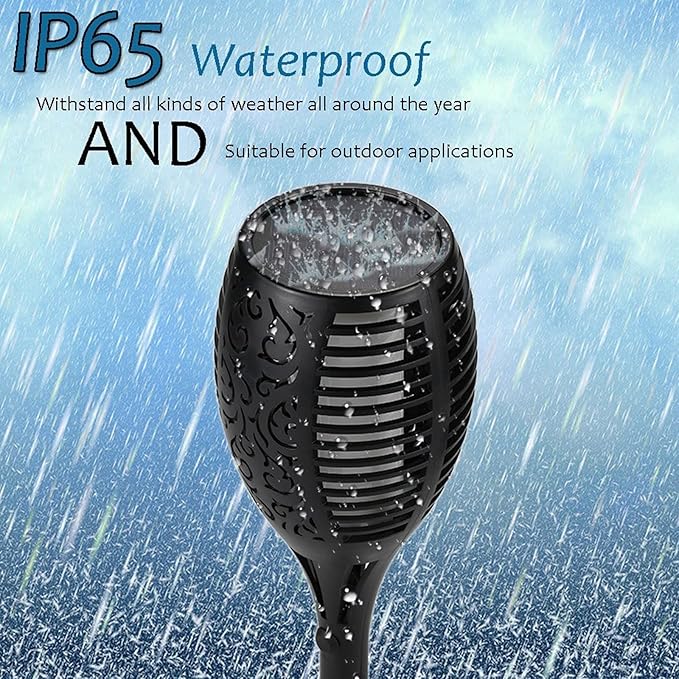 Solar Tiki Torch 43" (Super Large Size) with Flickering Flame, 99 LED Outdoor Waterproof Solar Powered Lights for Holiday Decorations Outside Garden Yard Pathway Decor