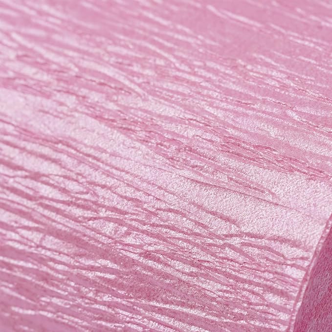 PartyWoo Crepe Paper Streamers 4 Rolls 328ft, Pack of Crepe Paper Perl Pink Streamers Decorations, Crepe Paper for Birthday Decorations, Party Decorations, Wedding Decorations (1.8 in x 82 Ft/Roll)