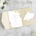 20 PCS Champagne Tri-fold Laser Cut Wedding Invitation Pockets for 5x7 Wedding Cards Bridal Shower Engagement Quinceanera Invitation