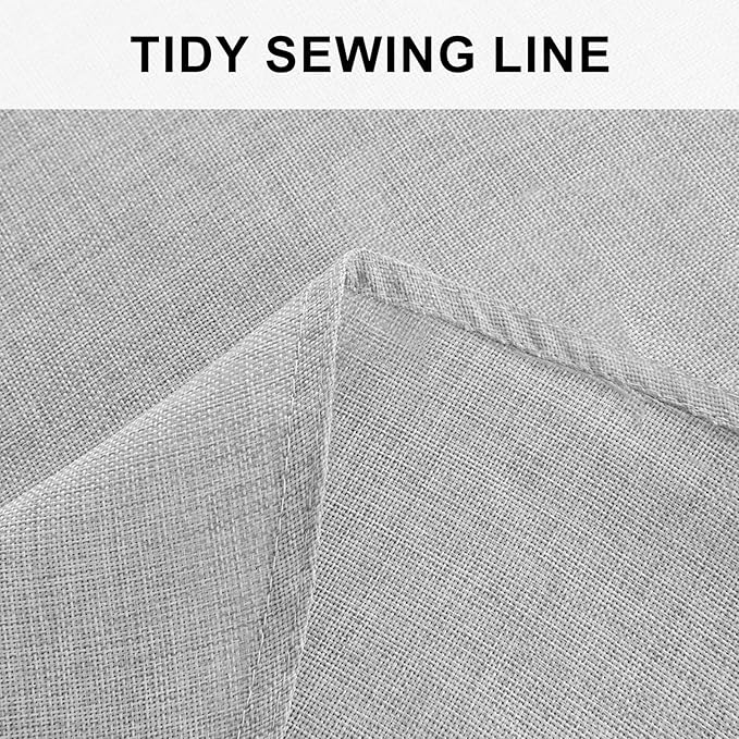 Hiasan 60 Inch Round Tablecloth Linen - Wrinkle and Stain Resistant Washable Polyester Fabric Table Cloth for Patio Dining Room Kitchen Party, Light Grey