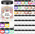 Plastic Jars with Lids, 48 Pcs 6 OZ Slime Containers with Screw On Lids Clear Round Plastic Storage Jars Refillable Container Jar for Travel Storage Home Kitchen Food