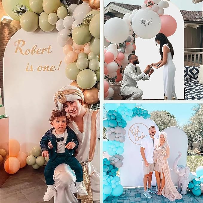 6.6FT Wedding Arch Cover Spandex Fitted Wedding Arch Stand Covers Round Top Chiara Arch Backdrop Cover for Birthday Party Ceremony Banquet Decoration White（Only Cover）