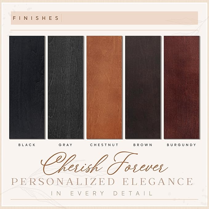 Personalized Wood Wedding Guest Book - 5 Colors/Finishings, 2 Sizes, 12 Designs - Wood Wedding Decorations, Guest Book Signs for Wedding Reception (DESIGN 6)