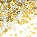 Hestya 60g Star Confetti Glitter Table Confetti Metallic Foil Stars for Party Wedding Festival Decorations(Gold Silver 60g,10mm and 6mm)