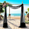 MDS Halloween Chiffon Draping Fabric - 2 Panel, 30" Wide x 75ft Long - Sheer Spooky Arbor & Canopy Drapery for Haunted House Backdrops, Party Ceilings, DIY Costumes & Themed Events - Black