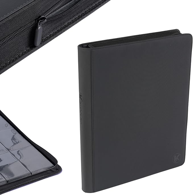 1408+ Pockets Trading Card Binder, 16-Pocket Card Ablum Compatible with MTG,Sports Cards & Other Standard Size Trading Card (Black)
