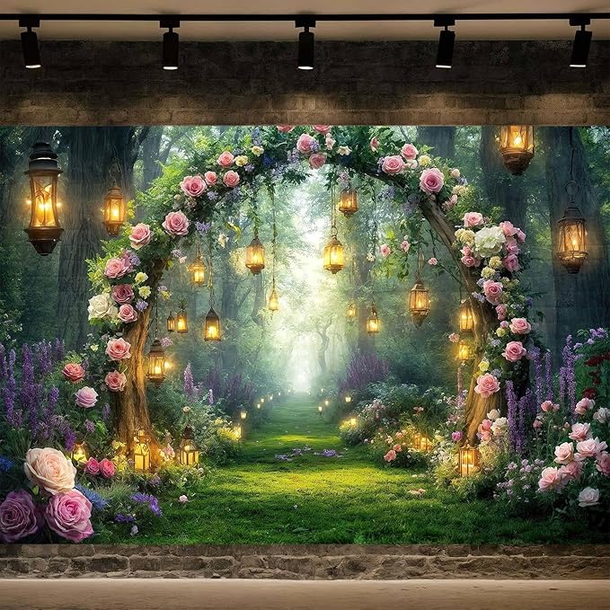 9x6ft Purple Flower Wedding Photography Backdrop Lavender Floral Wedding Bridal Photography Backdrop Anniversary Birthday Baby Shower Girl Party Banner Photo Booth Props Background Wall Decor