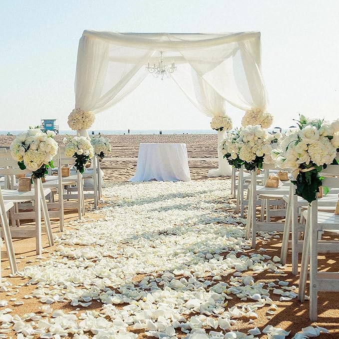 Ouddy Decor 5000 Pcs Rose Petals Artificial Flower for Valentine's Wedding Decor Romantic Night Event Anniversary Shower Engagement Party Home Decorations, Ivory