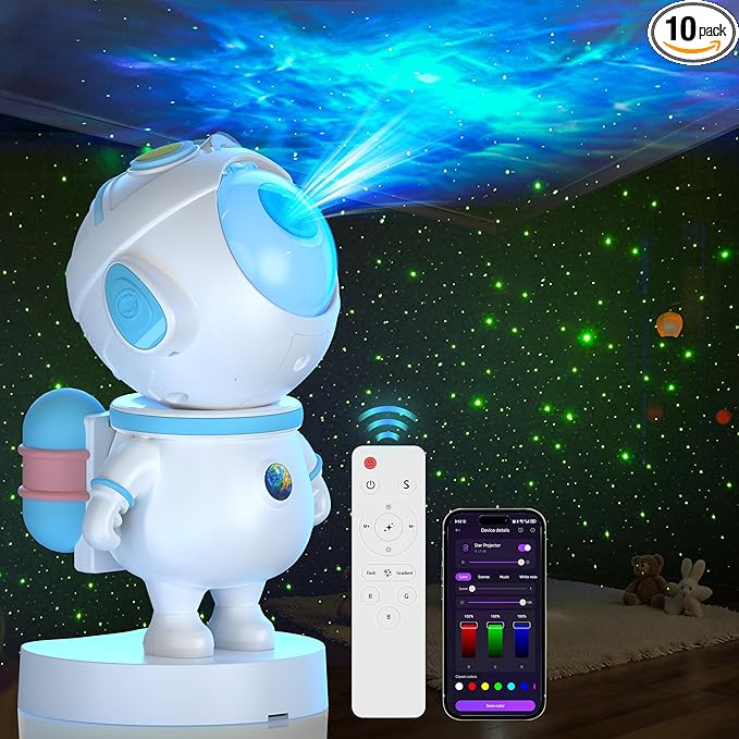 Galaxy Night Light - Astronaut Space Projector, Star Projector,Starry Nebula Ceiling LED Lamp with Timer and Remote, Kids Room Decor Aesthetic, for Birthdays,Christmas