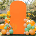 6FT Orange Arch Backdrop Cover - Polyester Fitted Wedding Arch Stand Covers Round Top Chiara Arch Backdrop Cover for Birthday Party Banquet Photo Background Decoration