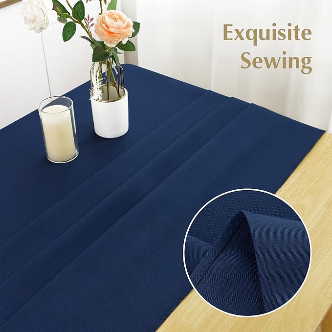 2 Pack Square Table Cloth 60X60 Inch Navy Washable Fabric Tablecloth Polyester Solid Dining Table Cover for Birthday Party Dinner Holiday Outdoor Indoor