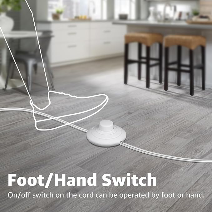 SUNVIE 2 Pack Up Lights Indoor Floor Can Light, Uplighting Indoor Spotlight Accent Lighting with 2700K GU10 LED Bulbs, 5W Uplights Floor Spot Light for Home Plant, 5.9 FT Plug Cord & Foot Switch