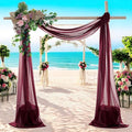 MDS Halloween Chiffon Draping Fabric - 1 Panel, 30" Wide x 20ft Long - Sheer Spooky Arbor & Canopy Drapery for Haunted House Backdrops, Party Ceilings, DIY Costumes & Themed Events - Burgundy