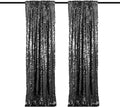 JYFLZQ Black Payette Sequin Backdrop Curtains 4ft x 8ft 2 Panels Shimmer Wall Backdrop Big Sequin Background Thick Glitter Photo Booth Backdrops for Birthday Graduation Prom Parties