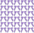 AIMUDI Lavender Satin Ribbon Twist Tie Bows 2.5" Purple Pretied Bows Premade Craft Bows for Treat Bags Cake Pop Gift Wrapping Basket Wedding Favors Cookie Candy Bagging Baby Shower - 50 Counts