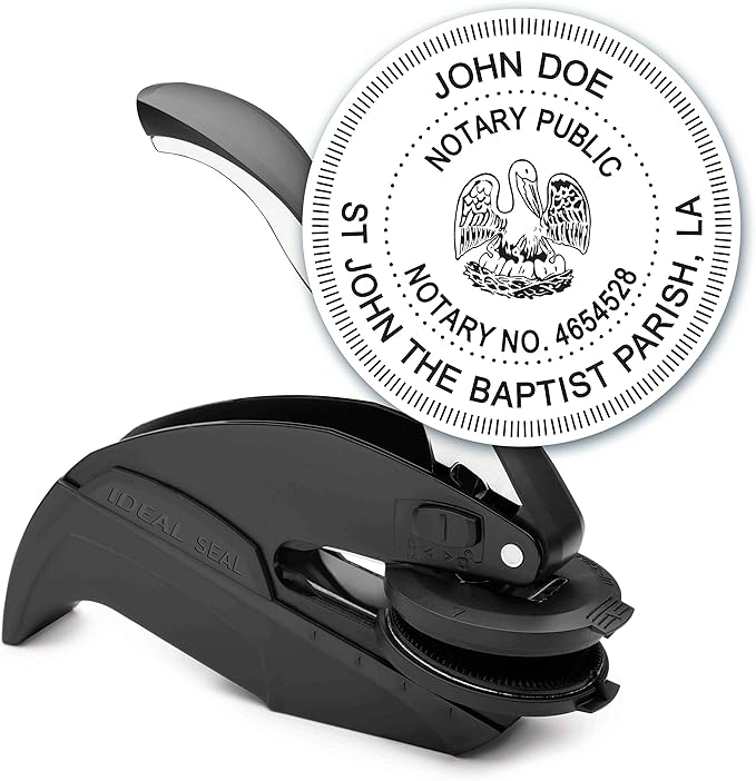 MaxMark Notary Seal Round Embosser for Louisiana State - Includes Gold Burst Seal Labels (50 Count)