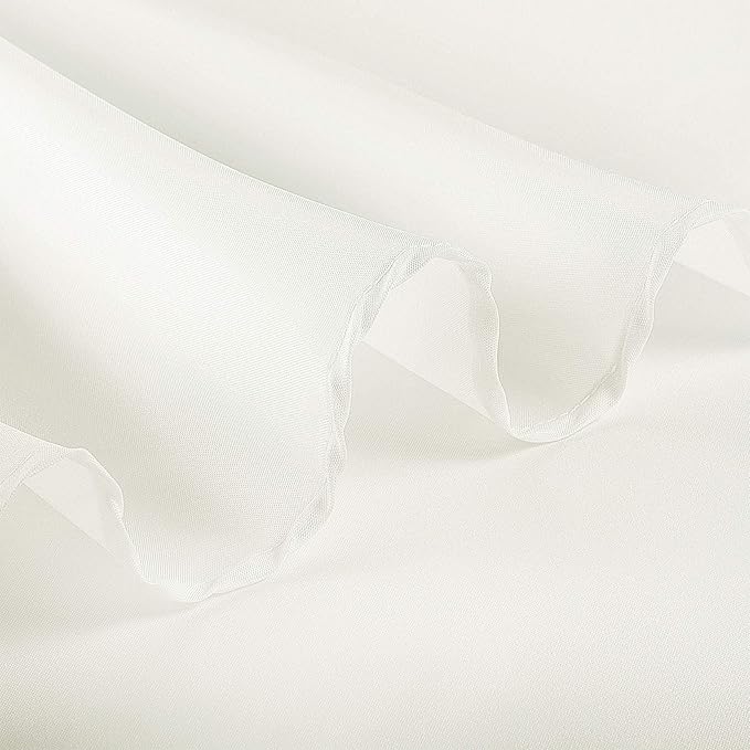Ascoza 2pack 132 Inch Ivory Round Tablecloth in Polyester Fabric for Wedding/Banquet/Restaurant/Parties