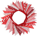 10M/32Ft Triangle Bunting Banner, 36 Pcs Cotton Fabric Flags Pennant Garlands for Birthday Party, Wedding, Baby Shower, Outdoor and Home Decorations (Red)