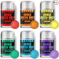 RBUGR Edible Glitter Set, 6 Colors Edible Luster Dust, Food Grade Drink Glitter Edible Dust, Sprinkles Cocktail Glitter, Shimmering Powder Glitter for Fondant, Candy, Vegan Cake Decorating（4g/0.14oz）